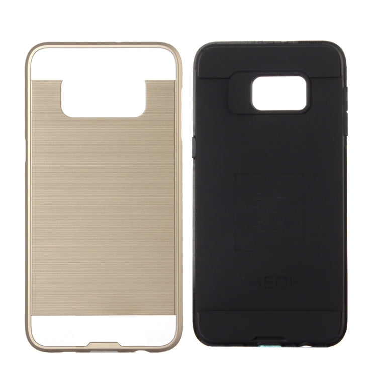For Galaxy S6 Edge+ Brushed Texture Armor Gunmetal Combination Protective Case