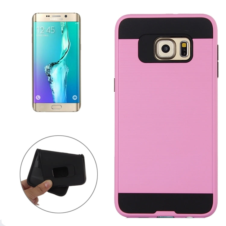 For Galaxy S6 Edge+ Brushed Texture Armor Gunmetal Combination Protective Case