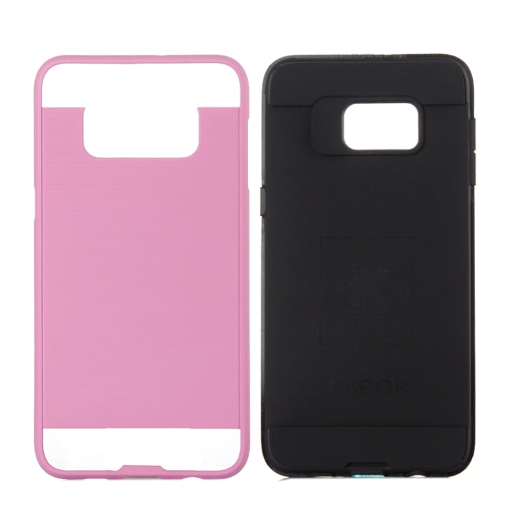 For Galaxy S6 Edge+ Brushed Texture Armor Gunmetal Combination Protective Case