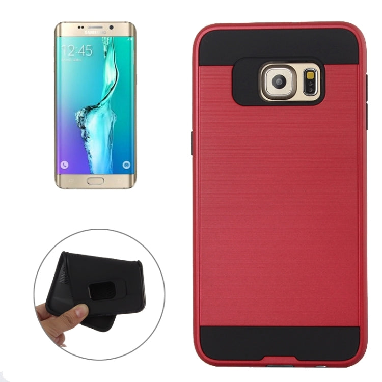 For Galaxy S6 Edge+ Brushed Texture Armor Gunmetal Combination Protective Case