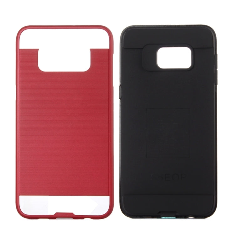 For Galaxy S6 Edge+ Brushed Texture Armor Gunmetal Combination Protective Case