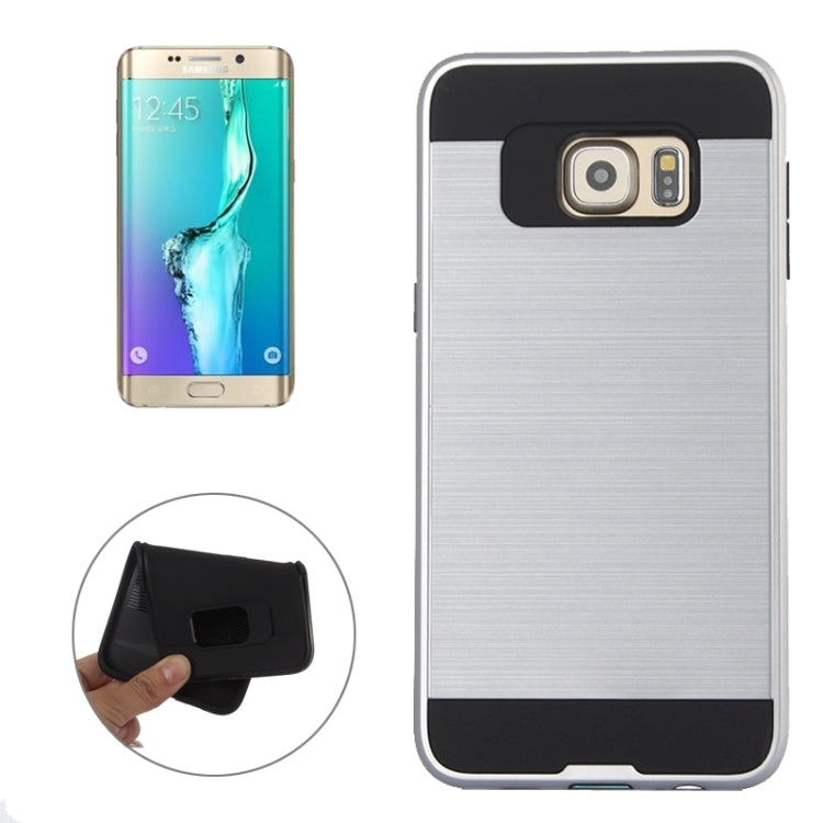For Galaxy S6 Edge+ Brushed Texture Armor Gunmetal Combination Protective Case