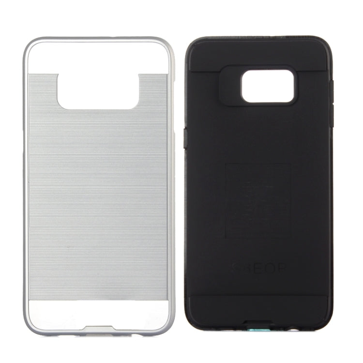 For Galaxy S6 Edge+ Brushed Texture Armor Gunmetal Combination Protective Case
