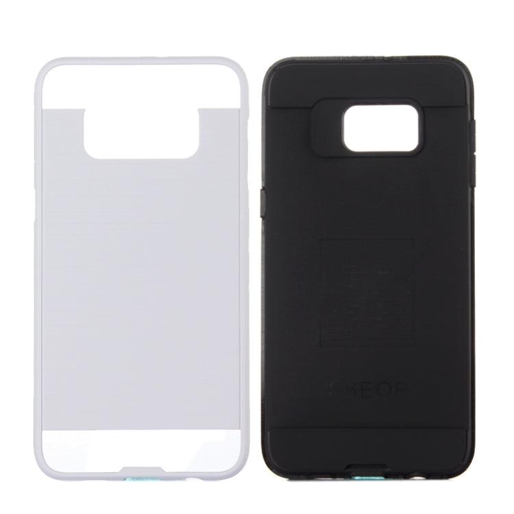 For Galaxy S6 Edge+ Brushed Texture Armor Gunmetal Combination Protective Case