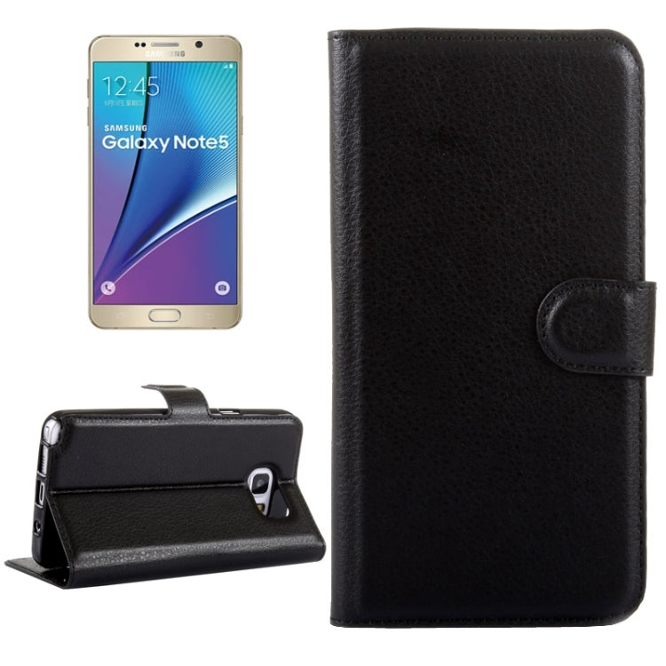 Litchi Texture Horizontal Flip Leather Case with Holder & Card Slots & Wallet for Galaxy Note 5