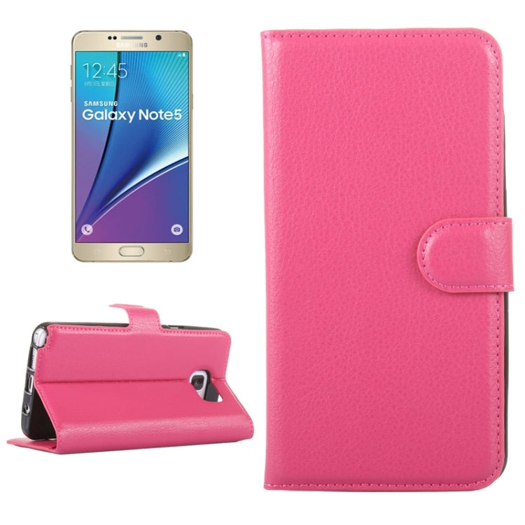 Litchi Texture Horizontal Flip Leather Case with Holder & Card Slots & Wallet for Galaxy Note 5