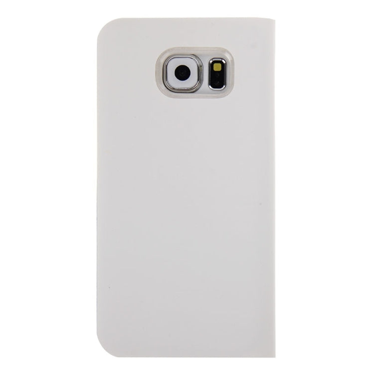 For Galaxy S6 / G920 Horizontal Flip Smart Health Leather Protective Case with Display Window (White)