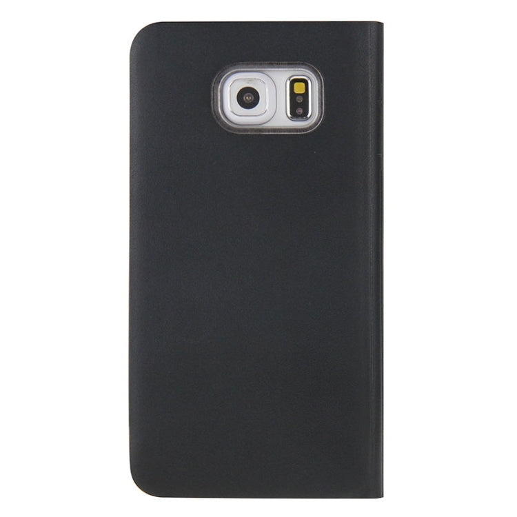 For Galaxy S6 Edge Horizontal Flip Smart Health Leather Protective Case with Display Window (Black)