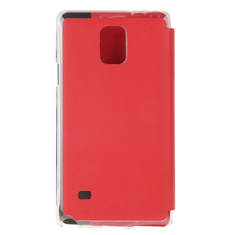 Horizontal Flip Smart Health Leather Protective Case with Display Window for Galaxy Note 4(Red)