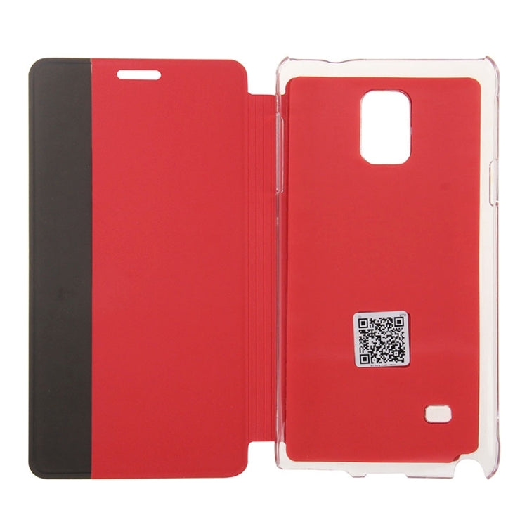 Horizontal Flip Smart Health Leather Protective Case with Display Window for Galaxy Note 4(Red)