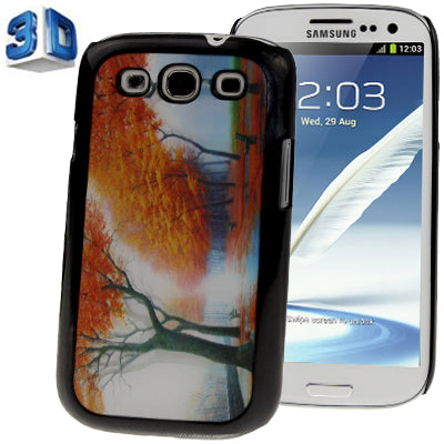 3D Effects Style Autumn Maple Pattern Plastic Protector Case for Galaxy SIII / i9300