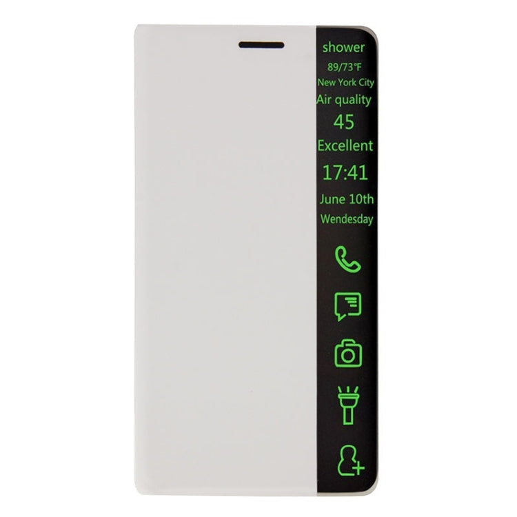 Horizontal Flip Smart Health Leather Protective Case with Display Window for Galaxy A8(White)