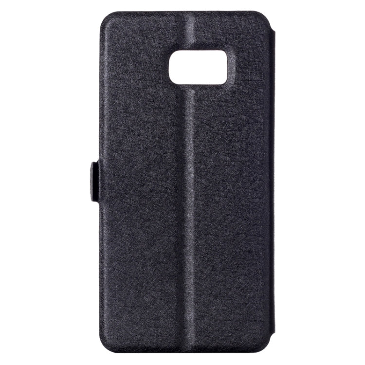 For Galaxy S6 Edge+ / G928 Silk Texture Horizontal Flip Leather Case with Caller ID Display & Holder