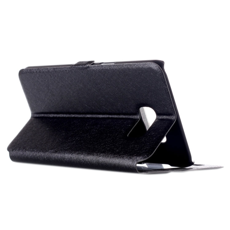 For Galaxy S6 Edge+ / G928 Silk Texture Horizontal Flip Leather Case with Caller ID Display & Holder