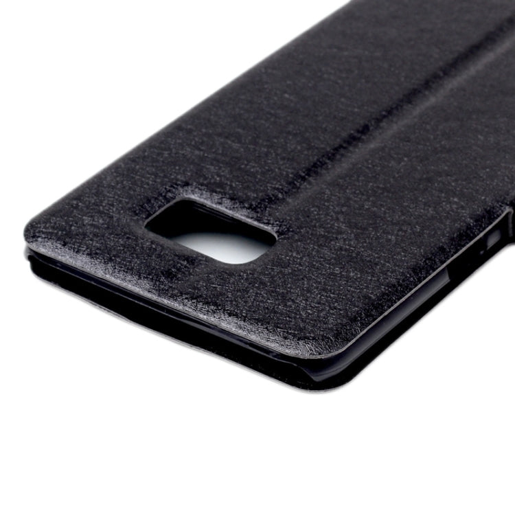 For Galaxy S6 Edge+ / G928 Silk Texture Horizontal Flip Leather Case with Caller ID Display & Holder