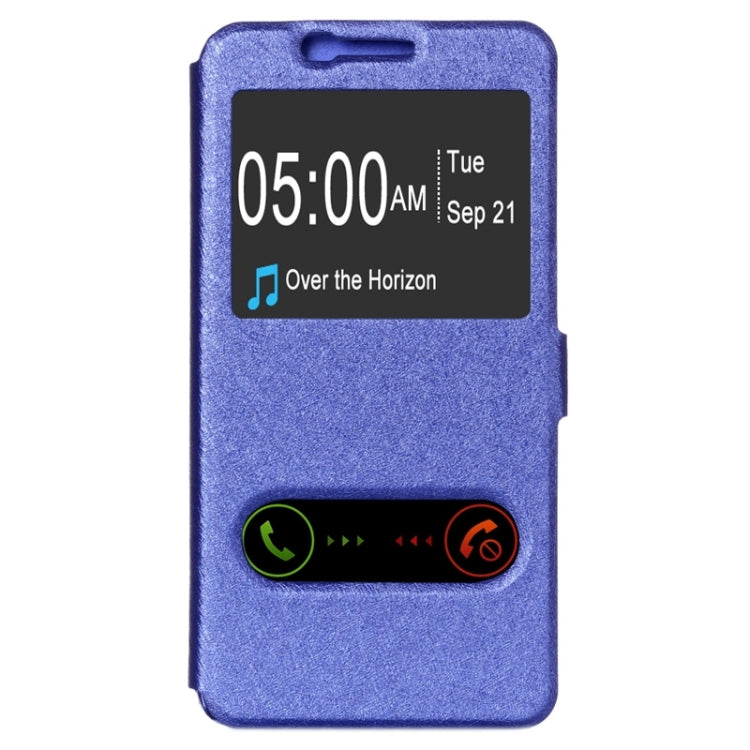 For Galaxy S6 Edge+ / G928 Silk Texture Horizontal Flip Leather Case with Caller ID Display & Holder