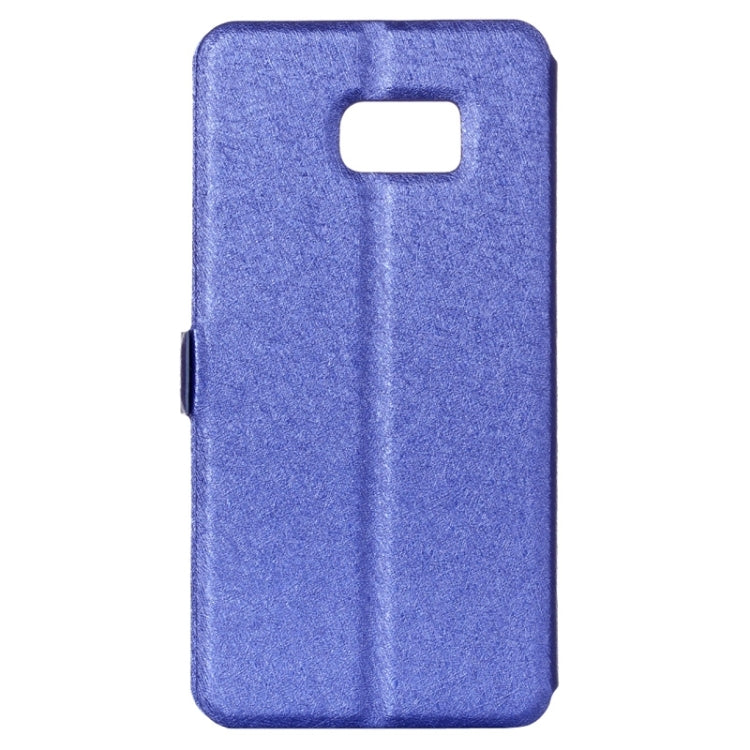 For Galaxy S6 Edge+ / G928 Silk Texture Horizontal Flip Leather Case with Caller ID Display & Holder