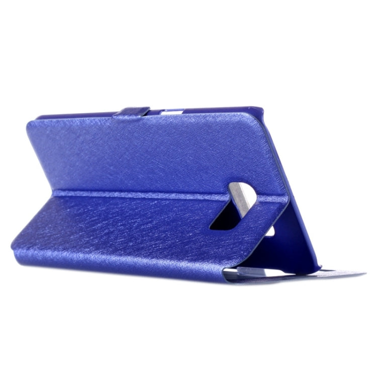 For Galaxy S6 Edge+ / G928 Silk Texture Horizontal Flip Leather Case with Caller ID Display & Holder