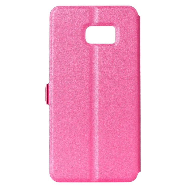 For Galaxy S6 Edge+ / G928 Silk Texture Horizontal Flip Leather Case with Caller ID Display & Holder