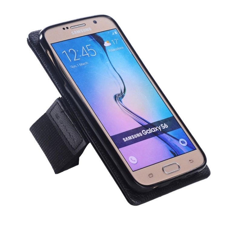 Detachable 2 in 1 Magnet Sports Armband + Phone Case  for Galaxy S6 / G920(Black)