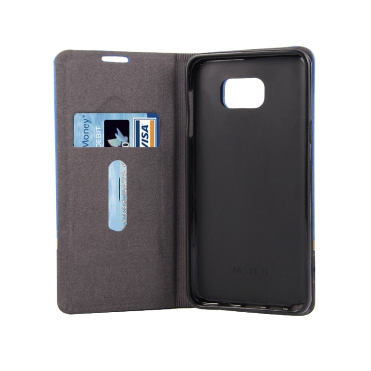 Color Matching Horizontal Flip Leather Case with Holder & Card Slots for Galaxy Note 5 / N920