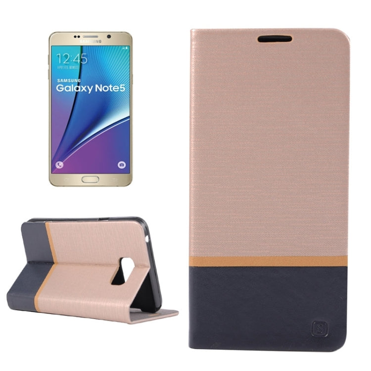 Color Matching Horizontal Flip Leather Case with Holder & Card Slots for Galaxy Note 5 / N920