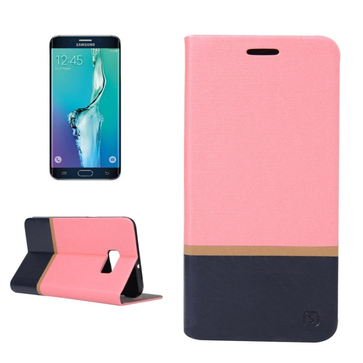 For Galaxy S6 Edge+ / G928 Color Matching Horizontal Flip Leather Case with Holder & Card Slot