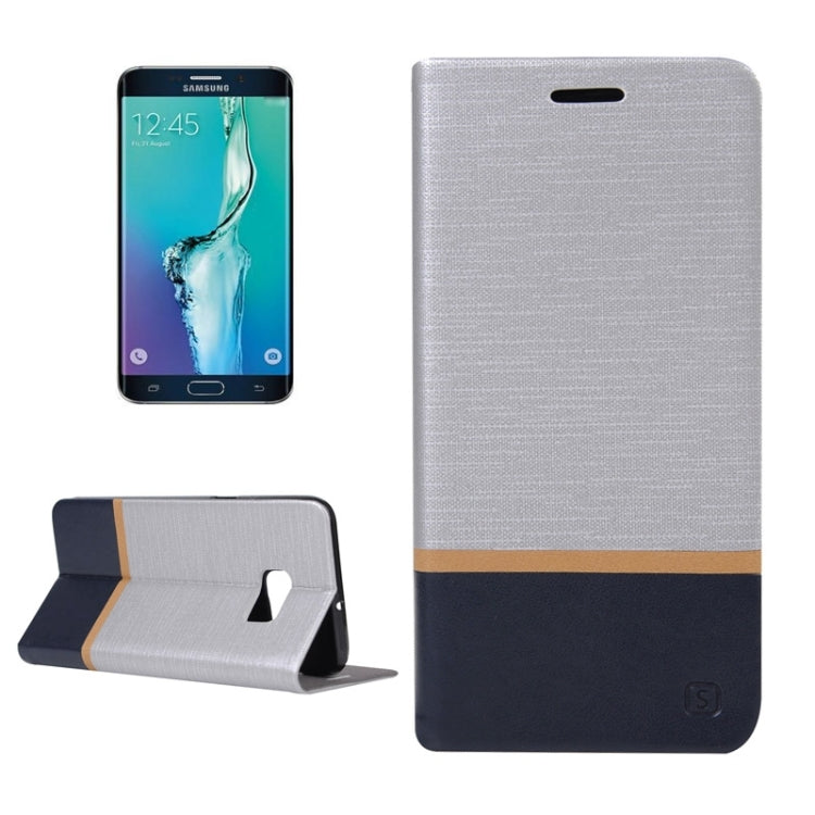 For Galaxy S6 Edge+ / G928 Color Matching Horizontal Flip Leather Case with Holder & Card Slot