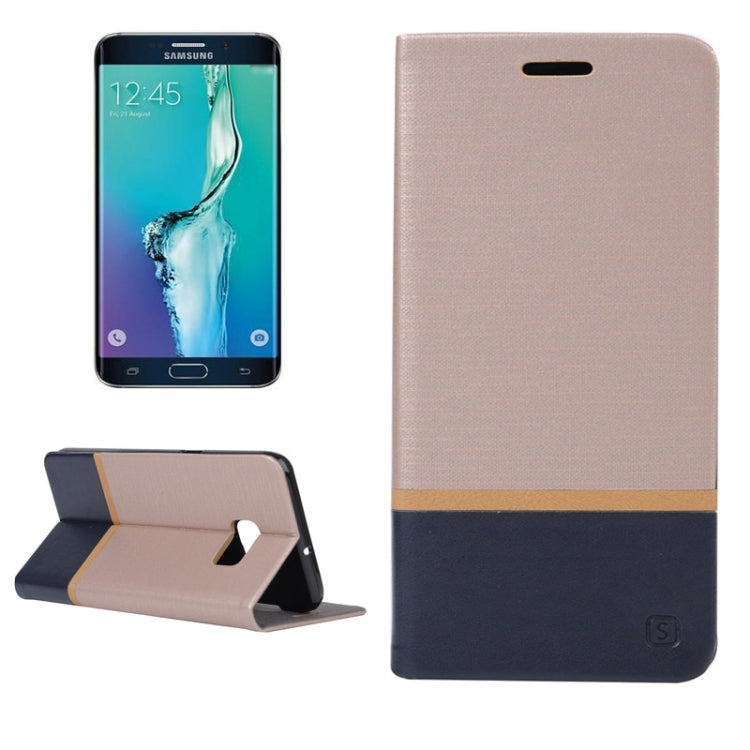 For Galaxy S6 Edge+ / G928 Color Matching Horizontal Flip Leather Case with Holder & Card Slot