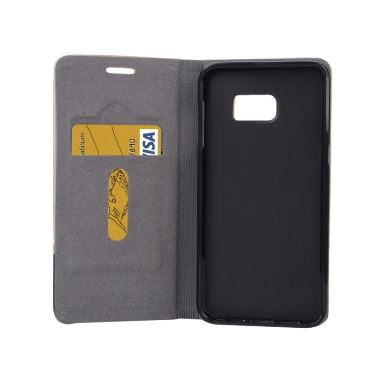 For Galaxy S6 Edge+ / G928 Color Matching Horizontal Flip Leather Case with Holder & Card Slot