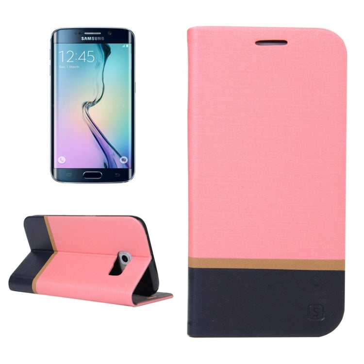 For Galaxy S6 Edge / G925 Color Matching Horizontal Flip Leather Case with Holder & Card Slot