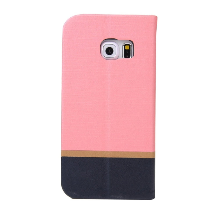 For Galaxy S6 Edge / G925 Color Matching Horizontal Flip Leather Case with Holder & Card Slot