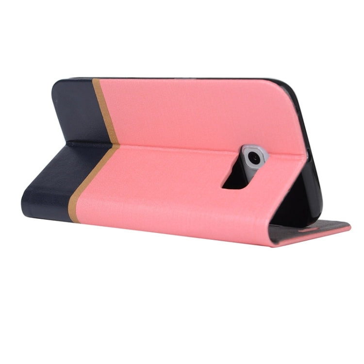 For Galaxy S6 Edge / G925 Color Matching Horizontal Flip Leather Case with Holder & Card Slot