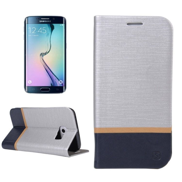 For Galaxy S6 Edge / G925 Color Matching Horizontal Flip Leather Case with Holder & Card Slot