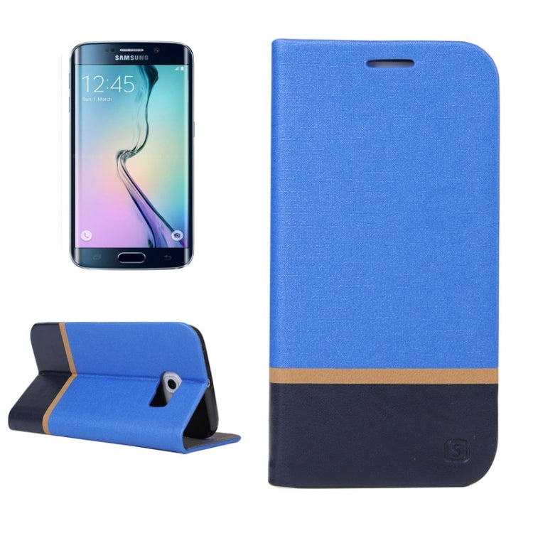 For Galaxy S6 Edge / G925 Color Matching Horizontal Flip Leather Case with Holder & Card Slot
