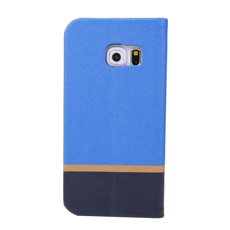 For Galaxy S6 Edge / G925 Color Matching Horizontal Flip Leather Case with Holder & Card Slot