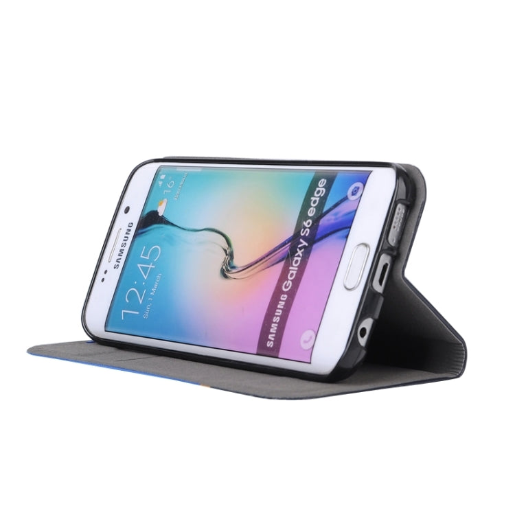 For Galaxy S6 Edge / G925 Color Matching Horizontal Flip Leather Case with Holder & Card Slot