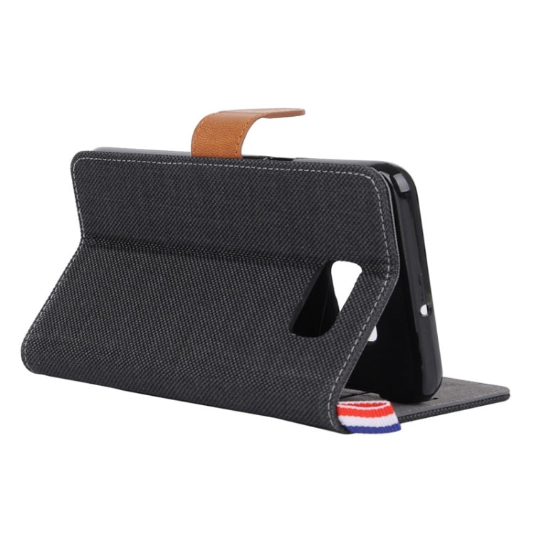 For Galaxy S6 edge+ / G928 Denim Surface Horizontal Flip Leather Case with Card Slots & Holder