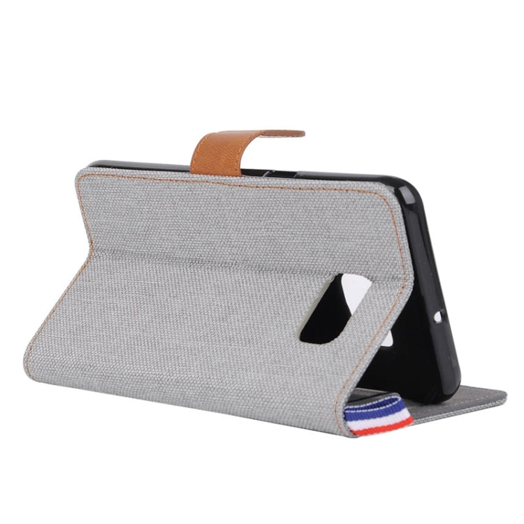 For Galaxy S6 edge+ / G928 Denim Surface Horizontal Flip Leather Case with Card Slots & Holder