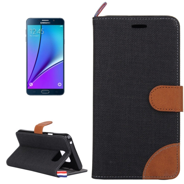 Denim Surface Horizontal Flip Leather Case with Card Slots & Holder for Galaxy Note 5 / N920
