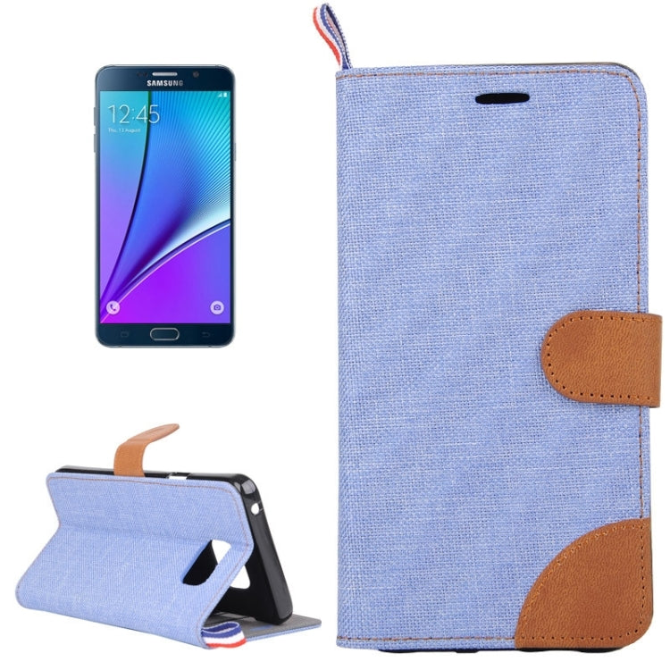 Denim Surface Horizontal Flip Leather Case with Card Slots & Holder for Galaxy Note 5 / N920