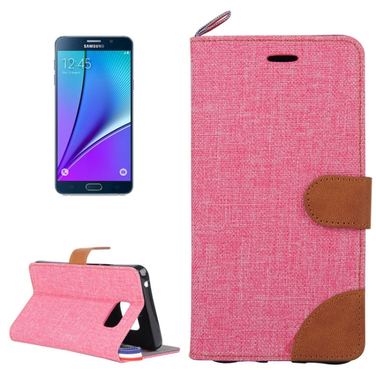 Denim Surface Horizontal Flip Leather Case with Card Slots & Holder for Galaxy Note 5 / N920