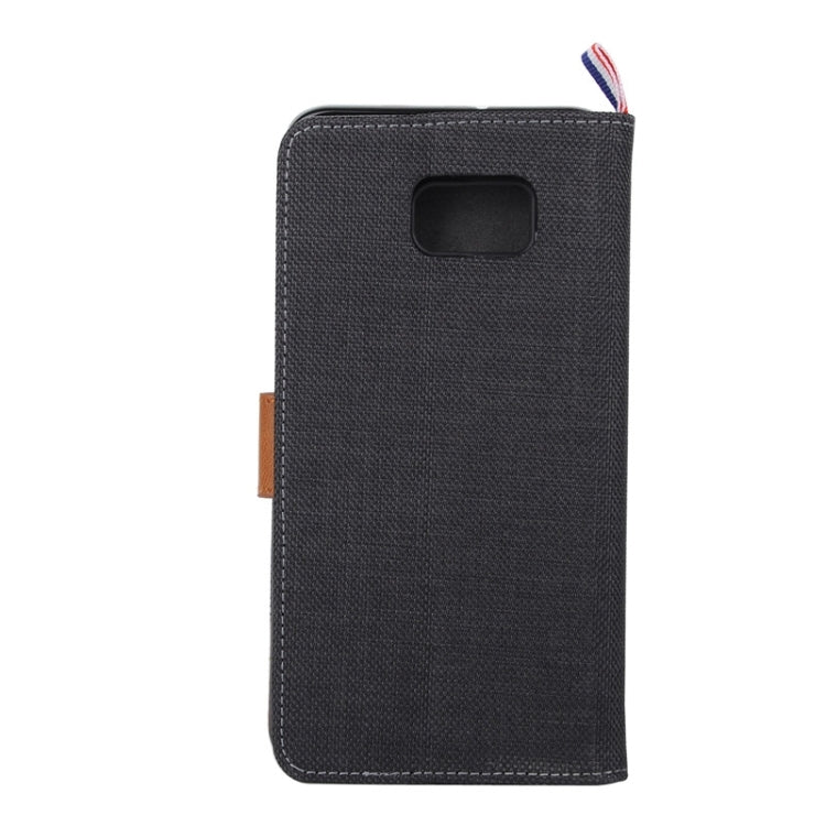 For Galaxy S6 edge / G925 Denim Surface Horizontal Flip Leather Case with Card Slots & Holder