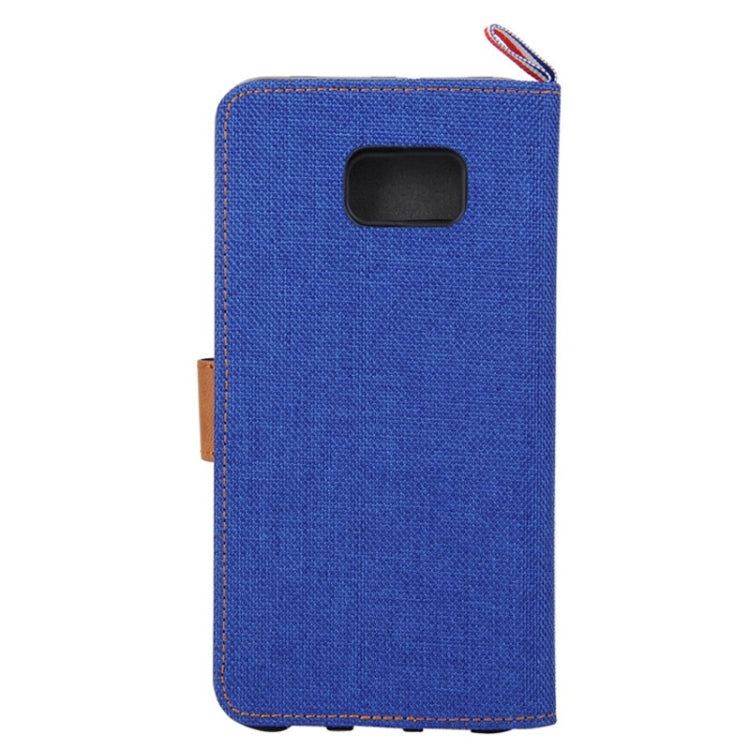 For Galaxy S6 edge / G925 Denim Surface Horizontal Flip Leather Case with Card Slots & Holder