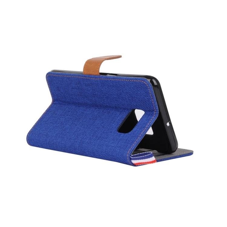 For Galaxy S6 edge / G925 Denim Surface Horizontal Flip Leather Case with Card Slots & Holder