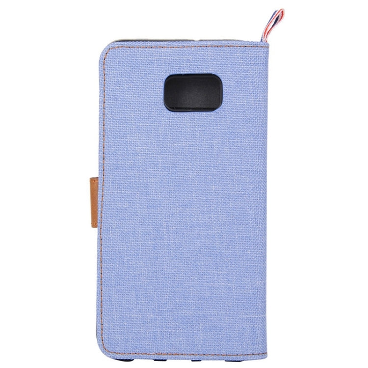 For Galaxy S6 edge / G925 Denim Surface Horizontal Flip Leather Case with Card Slots & Holder