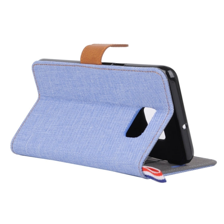 For Galaxy S6 edge / G925 Denim Surface Horizontal Flip Leather Case with Card Slots & Holder