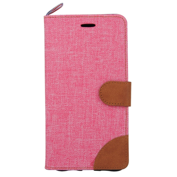 For Galaxy S6 / G920 Denim Surface Horizontal Flip Leather Case with Card Slots & Holder (Red)