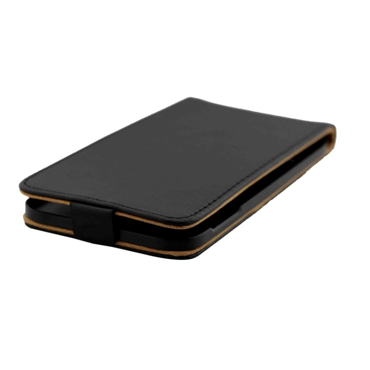 Crazy Horse Texture Vertical Flip Solid Color Magnetic Button Leather Case for Galaxy E7 / E7000(Black)