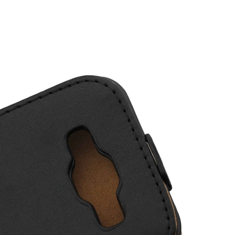 Crazy Horse Texture Vertical Flip Solid Color Magnetic Button Leather Case for Galaxy E5(Black)